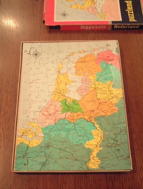 houten legpuzzel uit de oude jaren 60 de kaart van Nederland, Hobby en Vrije tijd, Denksport en Puzzels, Legpuzzel, Ophalen of Verzenden