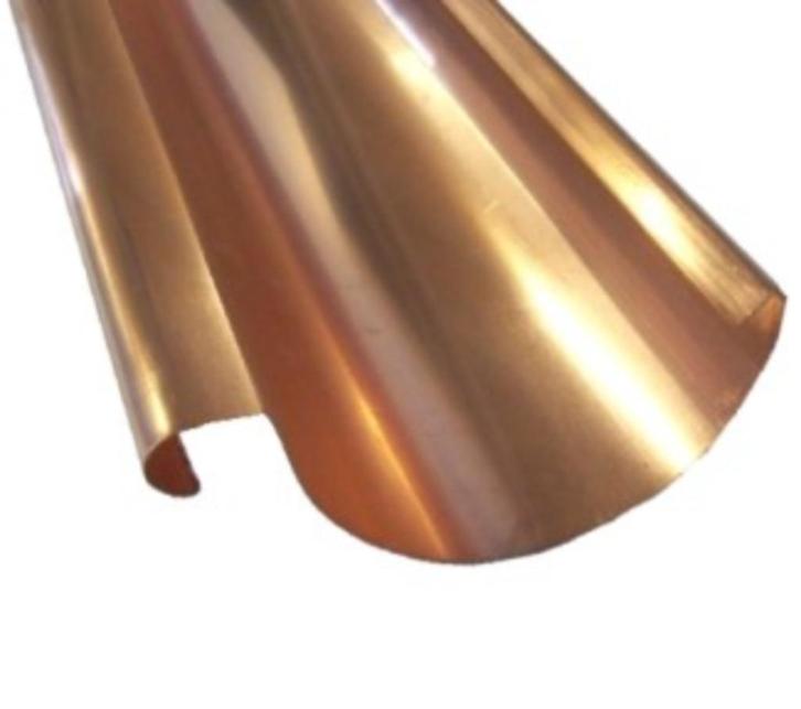 Halfronde koperen dakgoot (mastgoot) VANKOPERTOTZINK, Doe-het-zelf en Verbouw, Buizen en Afvoer, Nieuw, Dakgoot, Overige materialen