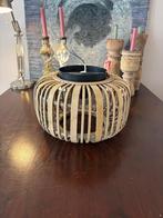 Plafondlamp Macca – Ø 34 cm (Rotan), Ophalen, Zo goed als nieuw, Metaal, Rotan
