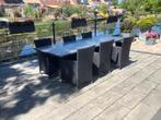 Granieten tafel 240x100 met 6 stoelen, Tuin en Terras, Tuinsets en Loungesets, Ophalen, Zo goed als nieuw, Overige materialen