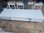 Tv meubel, televisie dressoir, hoogglans wit. 200 x 58 cm, Ophalen, Gebruikt, 200 cm of meer, Minder dan 100 cm