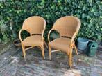 Rieten of rotan stoelen, Huis en Inrichting, Stoelen, Ophalen, Gebruikt, Twee, Bruin