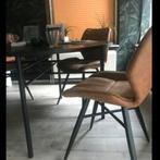 6x Pronto Wonen Coredo eetstoelen - Cognac prijs p. Stk, Huis en Inrichting, Stoelen, Ophalen, Bruin, Zo goed als nieuw, Metaal