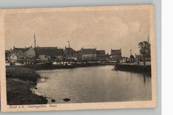 Stad a.h. Haringvliet Kaai Haven uitg M. v. Dijk, Verzamelen, Ansichtkaarten | Nederland, Ongelopen, Zuid-Holland, Voor 1920, Verzenden