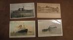 4 ansichtkaarten oude schepen Ms Java Zwerver S.S Merwede, Ophalen of Verzenden, 1920 tot 1940, Gelopen, Zuid-Holland