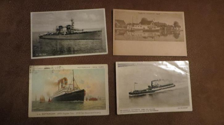 4 ansichtkaarten oude schepen Ms Java Zwerver S.S Merwede, Verzamelen, Ansichtkaarten | Nederland, Gelopen, Zuid-Holland, 1920 tot 1940