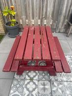 Picknicktafel rood kids, Tuin en Terras, Ophalen, Zo goed als nieuw, Rechthoekig