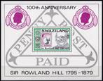 BLOK Swaziland 1979, QEII, Rowland Hill - Zegel op zegel, pf, Overige thema's, Verzenden, Postfris