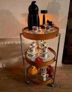 Vintage Space Age Koffie Corner/Trolley Jaren 70/80, Ophalen, Gebruikt, Rond, Minder dan 50 cm