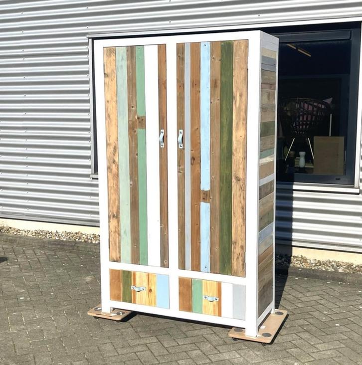 Maatwerk sloophout kledingkast scrapwood hang leg circulair, Huis en Inrichting, Kasten | Kledingkasten, Nieuw, 150 tot 200 cm