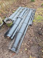 >10 dakpanplaten zwart metaal met nok gedeeltes, Ophalen, Gebruikt, Overige materialen