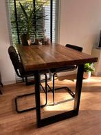 Robuuste eettafel met stoelen - Industrieel Design, Huis en Inrichting, Ophalen, Rechthoekig, Metaal