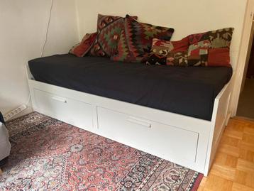 BRIMNES bedbank wit 80x200 uitschuifbaar 160x200–goede staat beschikbaar voor biedingen