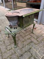 Antieke Platte buis kachel 1920 emaille, Ophalen of Verzenden, Zo goed als nieuw, Hout, Houtkachel