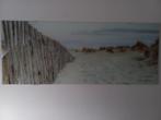 Fotokunst horizon aan strand en duinen op glas 50x125, Antiek en Kunst, Ophalen