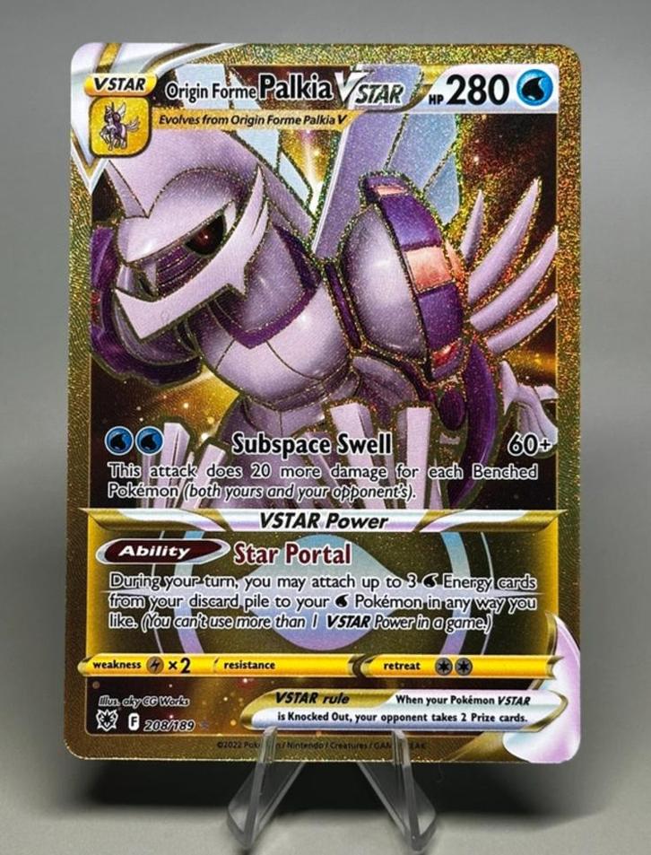 Palkia vstar 208/189 gold, Hobby en Vrije tijd, Verzamelkaartspellen | Pokémon, Nieuw, Losse kaart, Ophalen of Verzenden