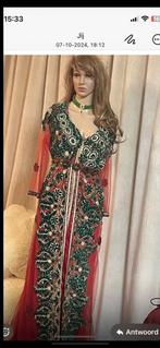 Marokkaanse jurk Takshita maat Rood/ Groen M/L/XL, Ophalen, Maat 42/44 (L), Zo goed als nieuw, Rood