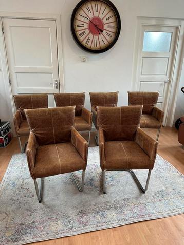Cognac kleur leren design eetkamer stoelen Jess stoel beschikbaar voor biedingen