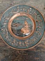 Koperen Wandbord Zeemeermin - 37cm, Antiek en Kunst, Antiek | Koper en Brons, Ophalen of Verzenden