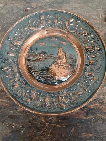 Koperen Wandbord Zeemeermin - 37cm beschikbaar voor biedingen