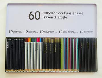 Crayon d' artiste 60-delig Kleurpotloden Tekenset set, nieuw beschikbaar voor biedingen