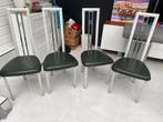 Metal dining chairs, Huis en Inrichting, Grijs, Vier, H104cm, sitting height. 46 cm, sitting 46, Metaal