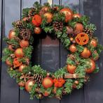 Kerstkrans oranje 50cm | WinterWonderDecor, Huis en Inrichting, Woonaccessoires | Kransen, Ophalen of Verzenden, Nieuw