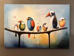 Vogels op tak Canvas doek design John Joseb, Antiek en Kunst, Kunst | Schilderijen | Modern, Ophalen