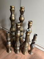 Set van 2 goude metalen kandelaars, Ophalen of Verzenden, Overige materialen