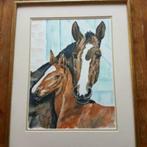 Aquarel paard met veulen Trudy Keyzer 1996, Antiek en Kunst, Ophalen