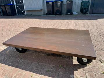 EIKENHOUT SALONTAFEL 120x90 ZWAAR beschikbaar voor biedingen