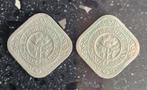 Set 5 cent Nederlands-Indië 1939 & 1940  vierkante munten!, Ophalen of Verzenden, Koningin Wilhelmina