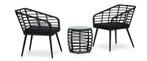 AANBIEDING | 3 delige bistroset tuinset zwart! GRATIS BEZORG, Verzenden, Nieuw, Bank