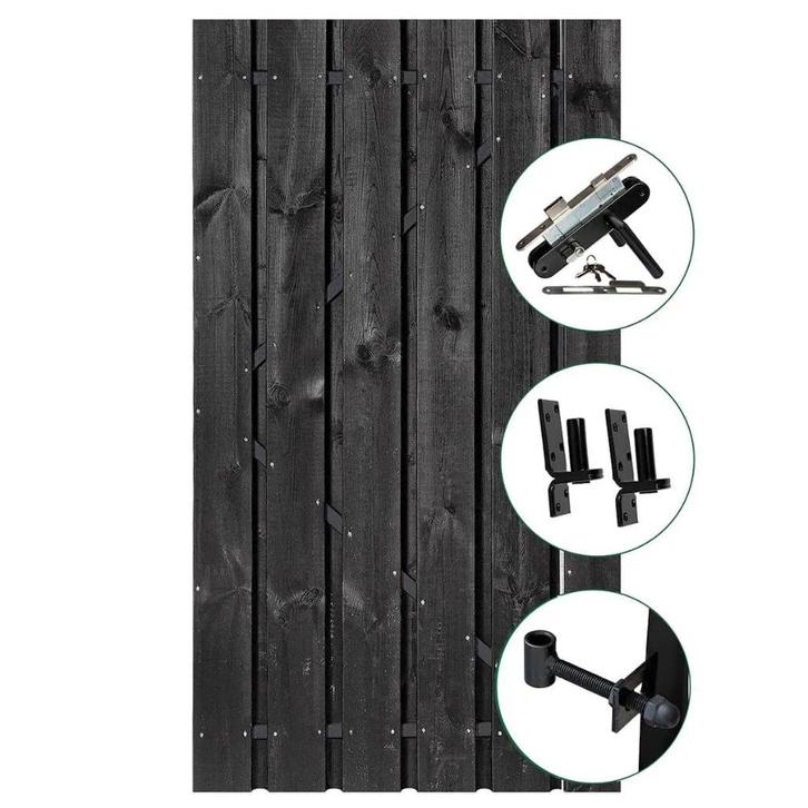 Tuindeur zwart, Tuin en Terras, Tuinpoorten, Nieuw, Draaipoort, Hout, 150 tot 200 cm, Minder dan 100 cm, Ophalen of Verzenden