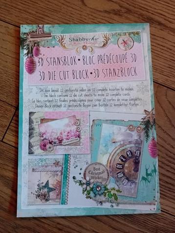 3D Stansblok SC17  Studio Light kaartenblok Shabby Chic beschikbaar voor biedingen