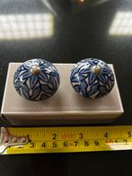 2 Zara Home kastknoppen blauw/wit, Ophalen of Verzenden, Nieuw