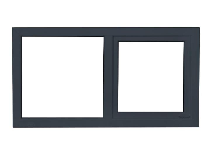 Kunststof Kozijn Draaikiep Vast  B150 H80cm Antraciet, Doe-het-zelf en Verbouw, Kozijnen en Schuifpuien, Nieuw, Raamkozijn, Kunststof