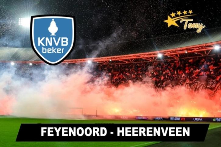 FEYENOORD - SC Heerenveen KNVB BEKER tickets DE KUIP, Tickets en Kaartjes, Sport | Voetbal, Drie personen of meer, December, Losse kaart