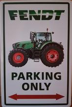 Fendt parking only tractor reclamebord van metaal wandbord, Verzamelen, Merken en Reclamevoorwerpen, Nieuw, Reclamebord, Ophalen of Verzenden