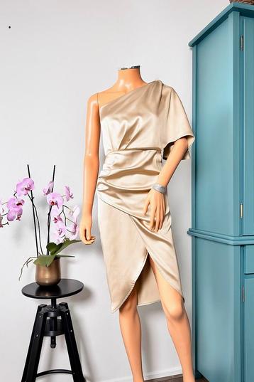 MARAMODE jurk maat M - beige - satijn - Elise beschikbaar voor biedingen