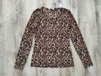 Nieuwe bruine panterprint blouse van G. Ricceri, maat S/M., Maat 38/40 (M), Bruin, Onb, Nieuw