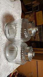 2 decoratie potten, Huis en Inrichting, Keuken | Potten en Pannen, Ophalen, Zo goed als nieuw, Glas, Pot, Bus of Blik