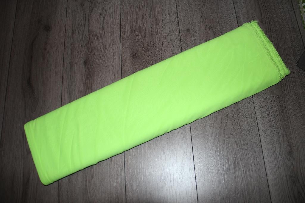 Polyester Chiffon stof - lime groen / neon #2535, 120 cm of meer, Ophalen of Verzenden, Polyester, Groen