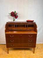Gratis bezorging! Mid-Century Zweeds teak walnot bureau 1960, Huis en Inrichting, Gebruikt, -, -, Ophalen of Verzenden