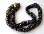 Prachtige Vintage gehaakte Aurora Borealis kraal ketting, Verzenden, Zo goed als nieuw
