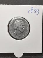 Halve gulden 1859 koning Willem III, Postzegels en Munten, Munten | Nederland, ½ gulden, Koning Willem III, Zilver, Ophalen of Verzenden