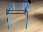 Twee glazen bijzettafels Galotti & Radice model T35, Huis en Inrichting, Tafels | Bijzettafels, Ophalen, Minder dan 45 cm, Minder dan 55 cm
