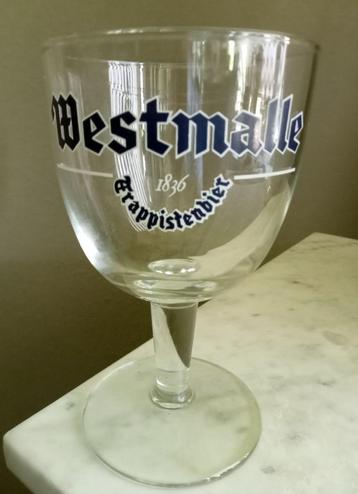 2 Vintage Westmalle Trappistenbier Kelken Blauw logo. beschikbaar voor biedingen