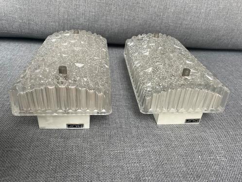 2 vintage BUR wandlampen ijsglas kristal, Huis en Inrichting, Lampen | Wandlampen, Zo goed als nieuw, Ophalen of Verzenden