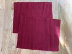 Placemat geribbeld stof katoen bordeauxrood 45x34 cm 2 stuks, Huis en Inrichting, Tafelkleden, Ophalen of Verzenden, Nieuw, Rechthoek